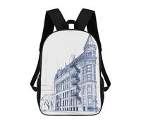 sinyumoney Mochilas Infantiles Impresas En 3D 17inch Hand Drawn Gooderham Bolsas Para Libros Para Niños Y Niñas Mochila Escolar Con Bolsillos Grandes Para Niños