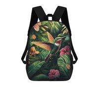 sinyumoney Mochilas Infantiles Impresas En 3D 17inch Hummingbird in Tropical Paradise Bolsas Para Libros Para Niños Y Niñas Mochila Escolar Con Bolsillos Grandes Para Niños