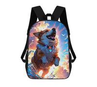 sinyumoney Mochilas Infantiles Impresas En 3D 17inch Joyful Corgi in Water with Rainbow Bolsas Para Libros Para Niños Y Niñas Mochila Escolar Con Bolsillos Grandes Para Niños