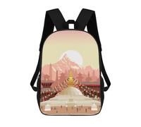 sinyumoney Mochilas Infantiles Impresas En 3D 17inch Kathmandu Travel Print Bolsas Para Libros Para Niños Y Niñas Mochila Escolar Con Bolsillos Grandes Para Niños