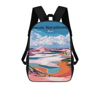 sinyumoney Mochilas Infantiles Impresas En 3D 17inch Lençóis Maranhenses National Park Brazil Bolsas Para Libros Para Niños Y Niñas Mochila Escolar Con Bolsillos Grandes Para Niños