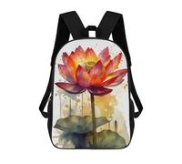 sinyumoney Mochilas Infantiles Impresas En 3D 17inch Lotus Flowers Bolsas Para Libros Para Niños Y Niñas Mochila Escolar Con Bolsillos Grandes Para Niños
