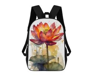 sinyumoney Mochilas Infantiles Impresas En 3D 17inch Lotus Flowers Bolsas Para Libros Para Niños Y Niñas Mochila Escolar Con Bolsillos Grandes Para Niños