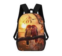 sinyumoney Mochilas Infantiles Impresas En 3D 17inch Lovebird in Tree at Sunset Bolsas Para Libros Para Niños Y Niñas Mochila Escolar Con Bolsillos Grandes Para Niños