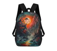 sinyumoney Mochilas Infantiles Impresas En 3D 17inch Misty Lunar Eclipse Bolsas Para Libros Para Niños Y Niñas Mochila Escolar Con Bolsillos Grandes Para Niños