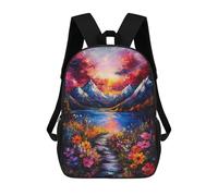sinyumoney Mochilas Infantiles Impresas En 3D 17inch Mountain Lake Sunset Bolsas Para Libros Para Niños Y Niñas Mochila Escolar Con Bolsillos Grandes Para Niños