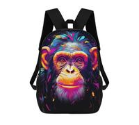 sinyumoney Mochilas Infantiles Impresas En 3D 17inch Neon Chimpanzee Bolsas Para Libros Para Niños Y Niñas Mochila Escolar Con Bolsillos Grandes Para Niños