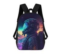 sinyumoney Mochilas Infantiles Impresas En 3D 17inch Neon Landscape Astronaut Bolsas Para Libros Para Niños Y Niñas Mochila Escolar Con Bolsillos Grandes Para Niños
