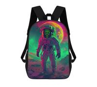 sinyumoney Mochilas Infantiles Impresas En 3D 17inch Neon Skull Astronaut Bolsas Para Libros Para Niños Y Niñas Mochila Escolar Con Bolsillos Grandes Para Niños
