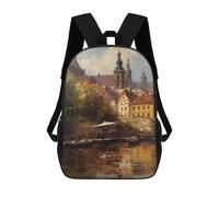 sinyumoney Mochilas Infantiles Impresas En 3D 17inch Prague Czech Republic Art Bolsas Para Libros Para Niños Y Niñas Mochila Escolar Con Bolsillos Grandes Para Niños