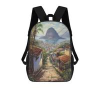 sinyumoney Mochilas Infantiles Impresas En 3D 17inch Rio De Janeiro Beauty Bolsas Para Libros Para Niños Y Niñas Mochila Escolar Con Bolsillos Grandes Para Niños