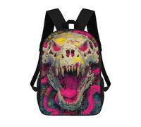 sinyumoney Mochilas Infantiles Impresas En 3D 17inch Roar of The Forgotten Beast - Expressionist Fury Skull Bolsas Para Libros Para Niños Y Niñas Mochila Escolar Con Bolsillos Grandes Para Niños