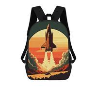 sinyumoney Mochilas Infantiles Impresas En 3D 17inch Rocket In Space Bolsas Para Libros Para Niños Y Niñas Mochila Escolar Con Bolsillos Grandes Para Niños