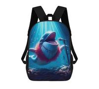 sinyumoney Mochilas Infantiles Impresas En 3D 17inch Singing Whale with Microphone Bolsas Para Libros Para Niños Y Niñas Mochila Escolar Con Bolsillos Grandes Para Niños