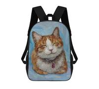 sinyumoney Mochilas Infantiles Impresas En 3D 17inch Smiling Cat Meme Blue Bolsas Para Libros Para Niños Y Niñas Mochila Escolar Con Bolsillos Grandes Para Niños