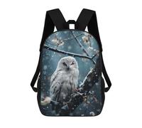 sinyumoney Mochilas Infantiles Impresas En 3D 17inch Snowy White Owl Bolsas Para Libros Para Niños Y Niñas Mochila Escolar Con Bolsillos Grandes Para Niños