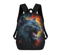sinyumoney Mochilas Infantiles Impresas En 3D 17inch The Roar of The Black Cat Bolsas Para Libros Para Niños Y Niñas Mochila Escolar Con Bolsillos Grandes Para Niños