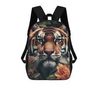 sinyumoney Mochilas Infantiles Impresas En 3D 17inch Tiger Face Floral Animal Bolsas Para Libros Para Niños Y Niñas Mochila Escolar Con Bolsillos Grandes Para Niños