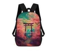 sinyumoney Mochilas Infantiles Impresas En 3D 17inch Torii Gate And Spring Bolsas Para Libros Para Niños Y Niñas Mochila Escolar Con Bolsillos Grandes Para Niños