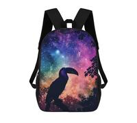 sinyumoney Mochilas Infantiles Impresas En 3D 17inch Toucan Silhouette Galaxy Bolsas Para Libros Para Niños Y Niñas Mochila Escolar Con Bolsillos Grandes Para Niños
