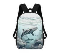 sinyumoney Mochilas Infantiles Impresas En 3D 17inch Whale Underwater Bolsas Para Libros Para Niños Y Niñas Mochila Escolar Con Bolsillos Grandes Para Niños
