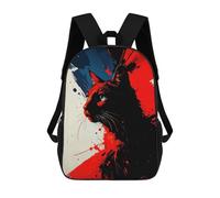 sinyumoney Mochilas Infantiles Impresas En 3D Abstract Cat Portrait with Patriotic Colors Mochila Escolar Infantil Linda Mochila Informal Para Exteriores Para Niños Estudiantes De Secundaria 17inch