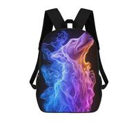 sinyumoney Mochilas Infantiles Impresas En 3D Abstract Wolf with Colorful Smoke Mochilas Mochilas De Moda Casual Mochila De Día Bonitas Bolsas De Viaje Mochila Casual Para Exteriores Para Niño Y Niña
