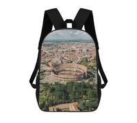 sinyumoney Mochilas Infantiles Impresas En 3D Aerial View of Rome Mochilas Para Libros Para Niños Y Niñas Mochila Escolar Infantil Con Bolsillos Grandes Para Niños 17inch