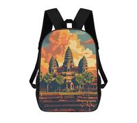 sinyumoney Mochilas Infantiles Impresas En 3D Angkor Wat Temple Sunset Mochila Escolar Infantil Linda Mochila Informal Para Exteriores Para Niños Estudiantes De Secundaria 17inch