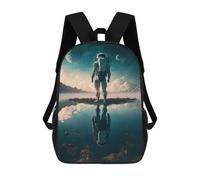 sinyumoney Mochilas Infantiles Impresas En 3D Astronaut Reflection in Space Mochila Escolar Infantil Linda Mochila Informal Para Exteriores Para Niños Estudiantes De Secundaria 17inch