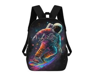 sinyumoney Mochilas Infantiles Impresas En 3D Astronaut Skateboarding in Space -2 Mochilas Escolares Para Niños Y Niñas Mochilas De Viaje Bolsas Para Libros Para La Escuela O Viajes 17inch