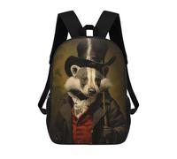sinyumoney Mochilas Infantiles Impresas En 3D Badger in Suit Mochilas Mochilas De Moda Casual Mochila De Día Bonitas Bolsas De Viaje Mochila Casual Para Exteriores Para Niño Y Niña