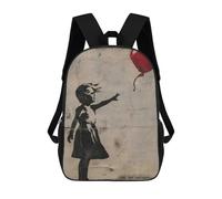 sinyumoney Mochilas Infantiles Impresas En 3D Banksy Girl Balloon Red Mochilas Escolares Para Niños Y Niñas Mochilas De Viaje Bolsas Para Libros Para La Escuela O Viajes 17inch