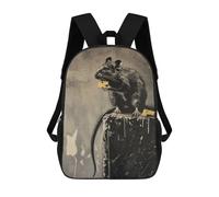 sinyumoney Mochilas Infantiles Impresas En 3D Banksy Graffiti Rat Cheese Mochila Escolar Infantil Linda Mochila Informal Para Exteriores Para Niños Estudiantes De Secundaria 17inch