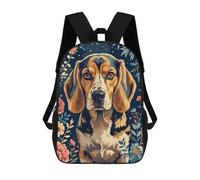 sinyumoney Mochilas Infantiles Impresas En 3D Beagle Portrait with Floral Background Mochilas Para Libros Para Niños Y Niñas Mochila Escolar Infantil Con Bolsillos Grandes Para Niños 17inch