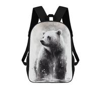 sinyumoney Mochilas Infantiles Impresas En 3D Bear Black Mochilas Para Libros Para Niños Y Niñas Mochila Escolar Infantil Con Bolsillos Grandes Para Niños 17inch