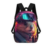 sinyumoney Mochilas Infantiles Impresas En 3D Beaver Futuristic Mochila Escolar Infantil Linda Mochila Informal Para Exteriores Para Niños Estudiantes De Secundaria 17inch