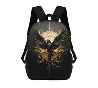 sinyumoney Mochilas Infantiles Impresas En 3D Black And Gold Crow 01 Mochilas Mochilas De Moda Casual Mochila De Día Bonitas Bolsas De Viaje Mochila Casual Para Exteriores Para Niño Y Niña