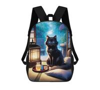 sinyumoney Mochilas Infantiles Impresas En 3D Black Cat Sharing A Drink Mochilas Escolares Para Niños Y Niñas Mochilas De Viaje Bolsas Para Libros Para La Escuela O Viajes 17inch