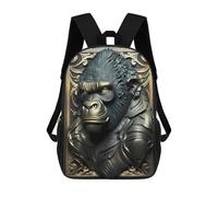 sinyumoney Mochilas Infantiles Impresas En 3D Black Golden Gorilla Mochilas Mochilas De Moda Casual Mochila De Día Bonitas Bolsas De Viaje Mochila Casual Para Exteriores Para Niño Y Niña