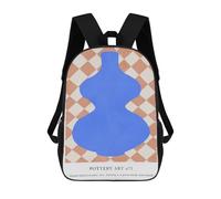sinyumoney Mochilas Infantiles Impresas En 3D Blue Pottery Vase Art Mochila Escolar Infantil Linda Mochila Informal Para Exteriores Para Niños Estudiantes De Secundaria 17inch