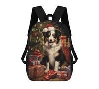 sinyumoney Mochilas Infantiles Impresas En 3D Border Collie Xmas Mochila Escolar Infantil Linda Mochila Informal Para Exteriores Para Niños Estudiantes De Secundaria 17inch