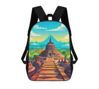 sinyumoney Mochilas Infantiles Impresas En 3D Borobudur Temple Poster Mochilas Escolares Para Niños Y Niñas Mochilas De Viaje Bolsas Para Libros Para La Escuela O Viajes 17inch