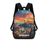 sinyumoney Mochilas Infantiles Impresas En 3D Bratislava Cityscape Sunset Mochila Escolar Infantil Linda Mochila Informal Para Exteriores Para Niños Estudiantes De Secundaria 17inch