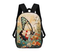 sinyumoney Mochilas Infantiles Impresas En 3D Butterfly on Flowers Mochila Escolar Infantil Linda Mochila Informal Para Exteriores Para Niños Estudiantes De Secundaria 17inch