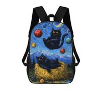 sinyumoney Mochilas Infantiles Impresas En 3D Cats in A Starry Night Parody Mochilas Escolares Para Niños Y Niñas Mochilas De Viaje Bolsas Para Libros Para La Escuela O Viajes 17inch