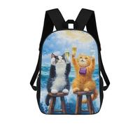 sinyumoney Mochilas Infantiles Impresas En 3D Cats Toasting on The Sea Mochila Escolar Infantil Linda Mochila Informal Para Exteriores Para Niños Estudiantes De Secundaria 17inch