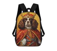sinyumoney Mochilas Infantiles Impresas En 3D Cavalier Dog The King Mochilas Para Libros Para Niños Y Niñas Mochila Escolar Infantil Con Bolsillos Grandes Para Niños 17inch