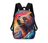 sinyumoney Mochilas Infantiles Impresas En 3D Colorful Bear Portrait Artwork Mochilas Mochilas De Moda Casual Mochila De Día Bonitas Bolsas De Viaje Mochila Casual Para Exteriores Para Niño Y Niña