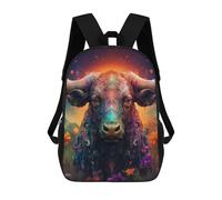 sinyumoney Mochilas Infantiles Impresas En 3D Colorful Bull in Flowers Mochilas Para Libros Para Niños Y Niñas Mochila Escolar Infantil Con Bolsillos Grandes Para Niños 17inch